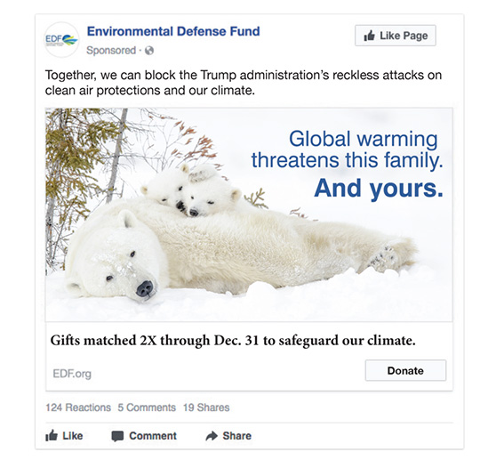 Environmental Defense Fund Facebook Ad, concept 1