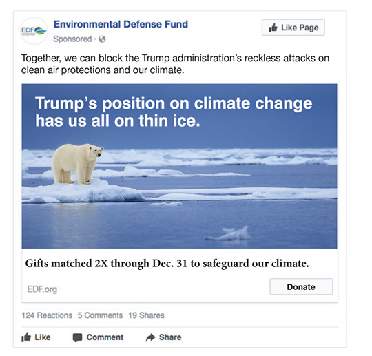Environmental Defense Fund Facebook Ad, concept 2