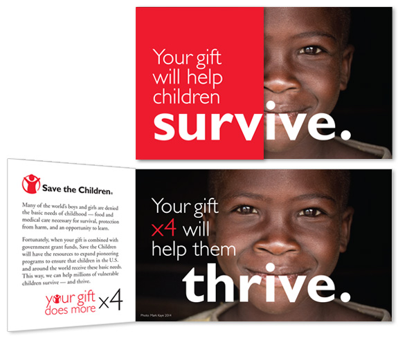 Save the Children matching campaign short-fold brochure